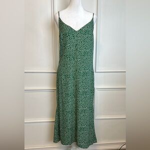 REFORMATION Midi Slip Dress Daisy Print Green Sz 4